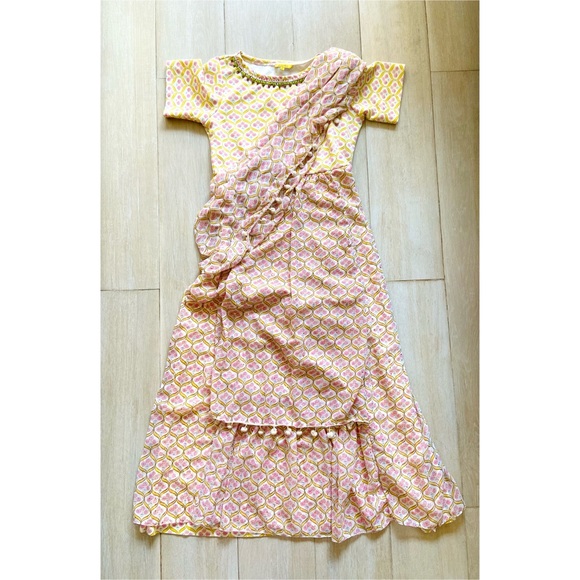 New - Global Desi - Frilled Stitched Saree Dress - Never Worn - Ready to Wear - Picture 12 of 17